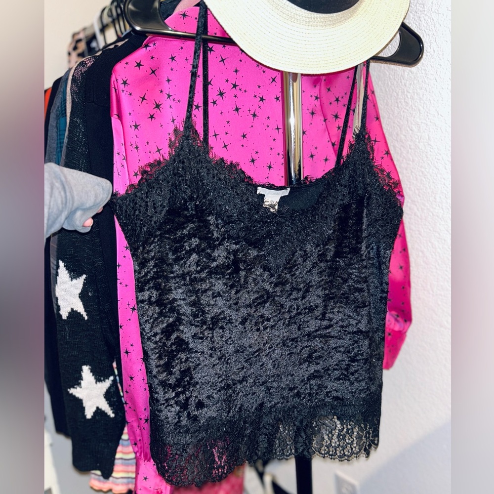 Black velvet tank Medium